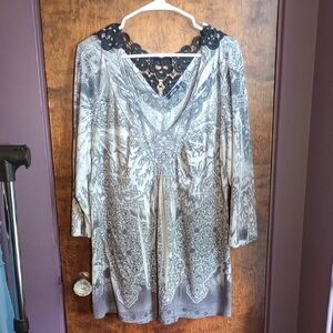 Apt 9 Gray and Black Lace Top Size 3x